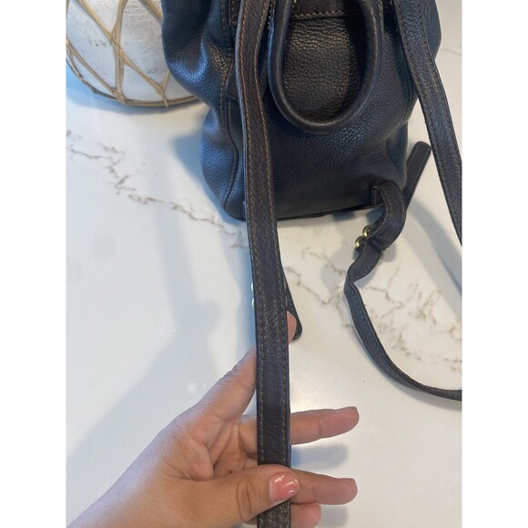 VINTAGE COACH BACKPACK BROWN PEBBLE LEATHER LUXURY SONOMA DRAWSTRING - Picture 12 of 15